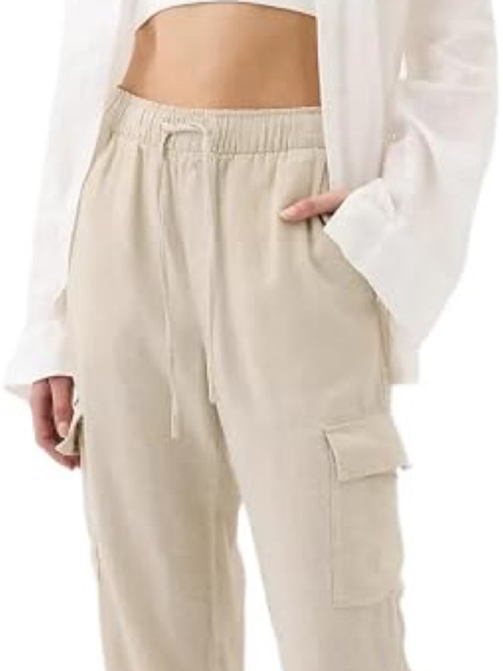 GAP Beige Linen Cargo Easy Pants